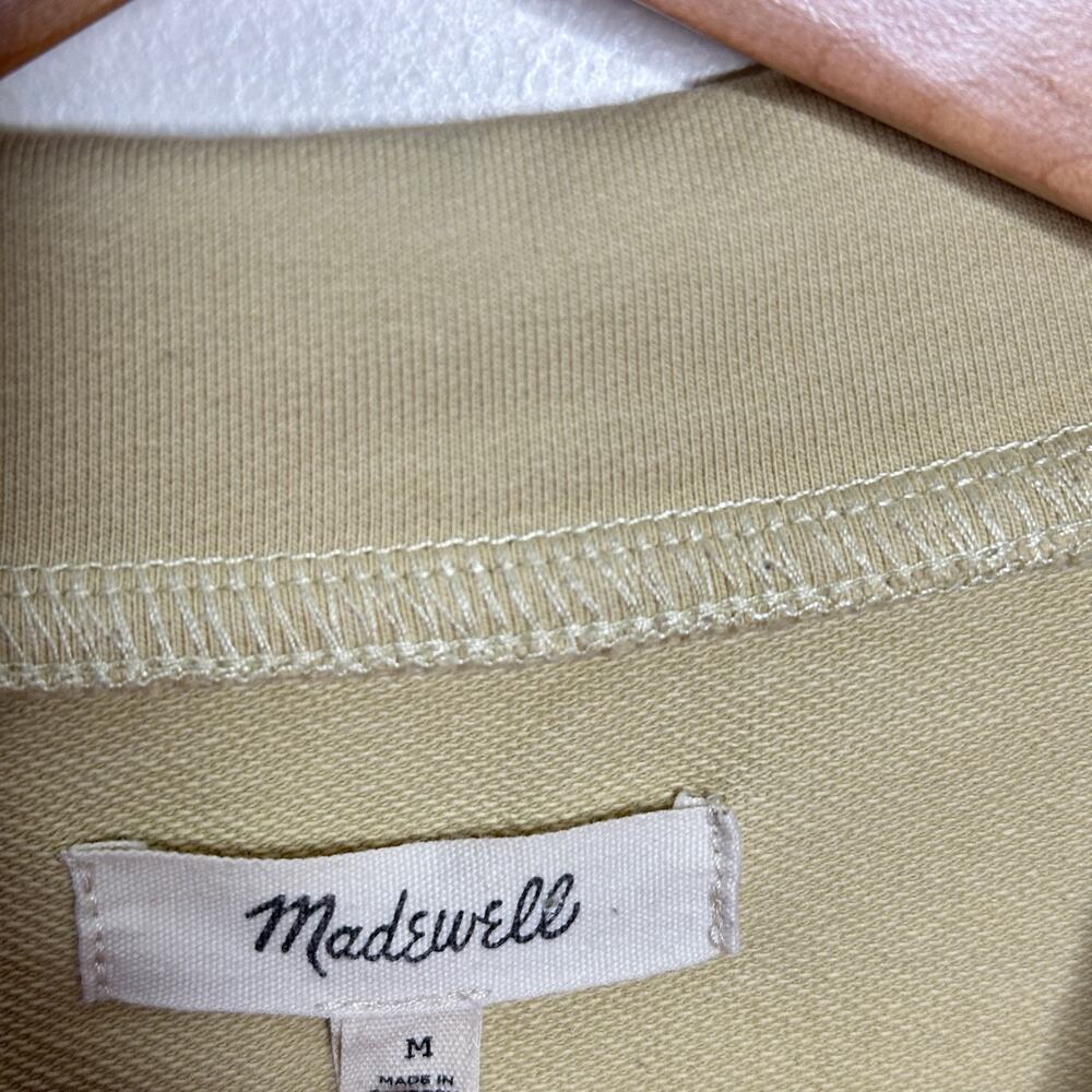 MADEWELL Structured Terry Longline Coat Pale Lichen Yellow Tan Sz M $128 {3P49} - Picture 4 of 6